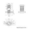 Technical Drawing Of Lead Screw Anti-backlash Round Flanged Nut - Tr8*4-2P (2 Start) - Spanner Flat - Brass - With Spring