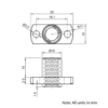 Technical Drawing Of Lead Screw Round Flanged Nut - Tr8*4-2P (2 Start) - Spanner Flat - POM