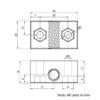 Technical Drawing Of Lead Screw Nut Block - Tr8*2-2P (1 Start) - Stand Off - POM