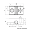 Technical Drawing Of Lead Screw Nut Block - Tr8*4-2P (2 Start) - Stand Off - POM