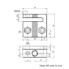 Technical Drawing Of Lead Screw Anti-backlash Nut Block - Tr8*8-2P (4 Start) - Stand Off - POM