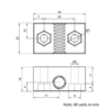 Technical Drawing Of Lead Screw Nut Block - Tr8*8-2P (4 Start) - Stand Off - POM