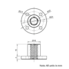 Technical Drawing Of Lead Screw Round Flanged Nut - Tr10*10-2P (5 Start) - Brass
