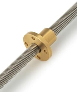 Lead Screw Round Flanged Nuts - Tr10*8-2P (4 Start) - Brass On Lead Screw