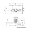 Technical Drawing Of Lead Screw Square Flanged Nut - Tr8*2-2P (1 Start) - POM