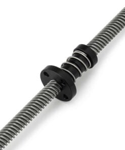 Lead Screw Anti-backlash Round Flanged Nuts - Tr8*4-2P (2 Start) - POM - With Spring On Lead Screw
