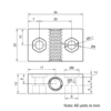 Technical Drawing Of Lead Screw Nut Block - Tr8*4-2P (2 Start) - POM