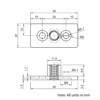 Technical Drawing Of Lead Screw Square Flanged Nut - Tr8*4-2P (2 Start) - POM