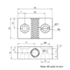 Technical Drawing Of Lead Screw Nut Block - Tr8*8-2P (4 Start) - POM