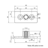Technical Drawing Of Lead Screw Square Flanged Nut - Tr8*8-2P (4 Start) - POM