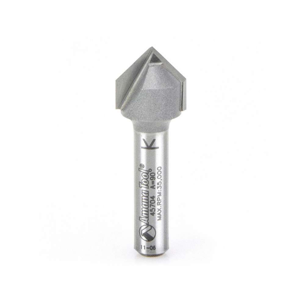 1 x 90° V-Groove CNC Router Bit - 45704 Amana Tool