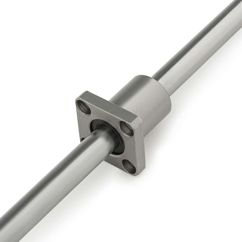 Linear Square Flanged Bearing - 12mm (LMEK12UU) On Linear Shaft