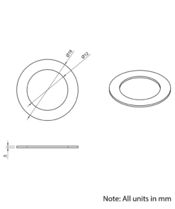 Technical Drawing Of Precision Shim - 12mm - 0.5mm