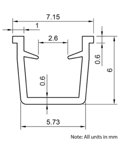 Technical Drawing Of Panel Seal - 20 Series