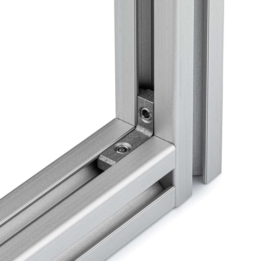 Heavy Duty Inner Link Connector - Butt - Outside - 30 Series - With Fixings Joining Aluminium Extrusion