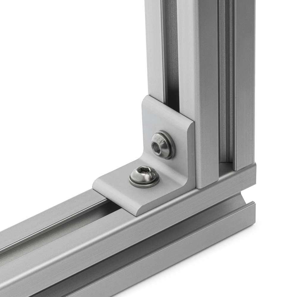 Universal Corner Bracket - 30 Series - 30x30 - With Fixings Joining Aluminium Extrusion