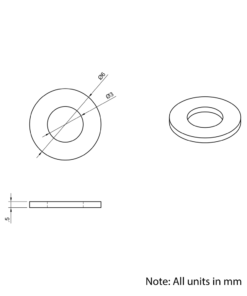 Technical Drawing Of Precision Shim - 3mm - 0.5mm