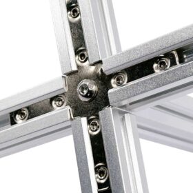 Inner Link Connector - Multiway - 4 Way - With Fixings Joining Aluminium Extrusion