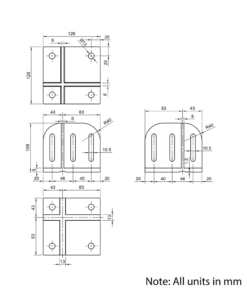 Technical Drawing Of Floor Console - 40 Series
