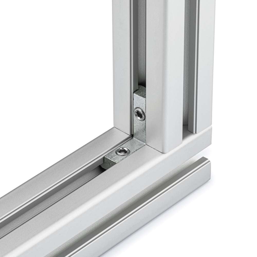 Heavy Duty Inner Link Connector - Butt - Outside - 40 & 45 Series - With Fixings Joining Aluminium Extrusion