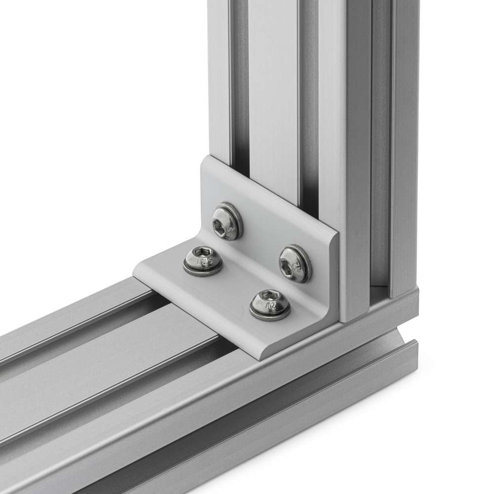 Universal Corner Bracket - 20 Series - 40x20 - With Fixings Joining Aluminium Extrusion