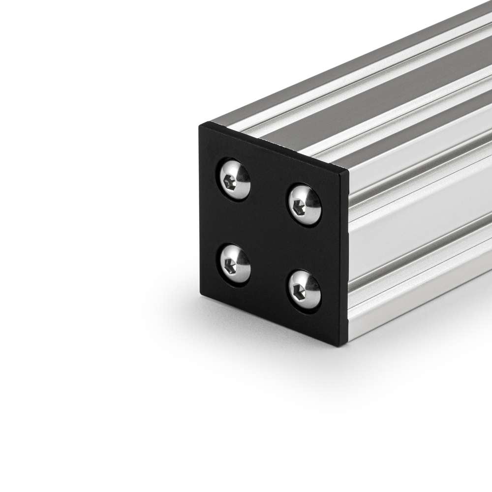 Aluminium End Cap - 20 Series - 40x40 - With Fixings On The End Of Aluminium Extrusion