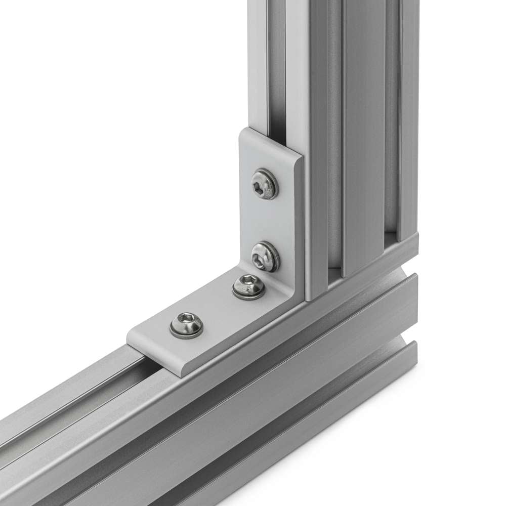 Universal Corner Bracket - 40 Series - 40x80 - With Fixings Joining Aluminium Extrusion