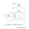 Technical Drawing Of Inner Link Connector - Angle - 90 Degree - With Fixings