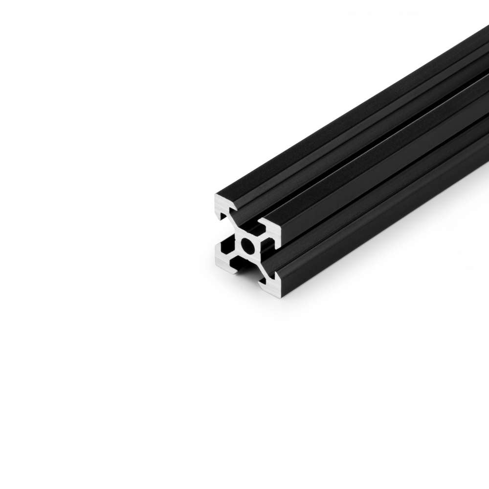 1 x Aluminium Extrusion Profile - T/V-Slot - 20 Series - 20x20mm - Black - Cut to Size