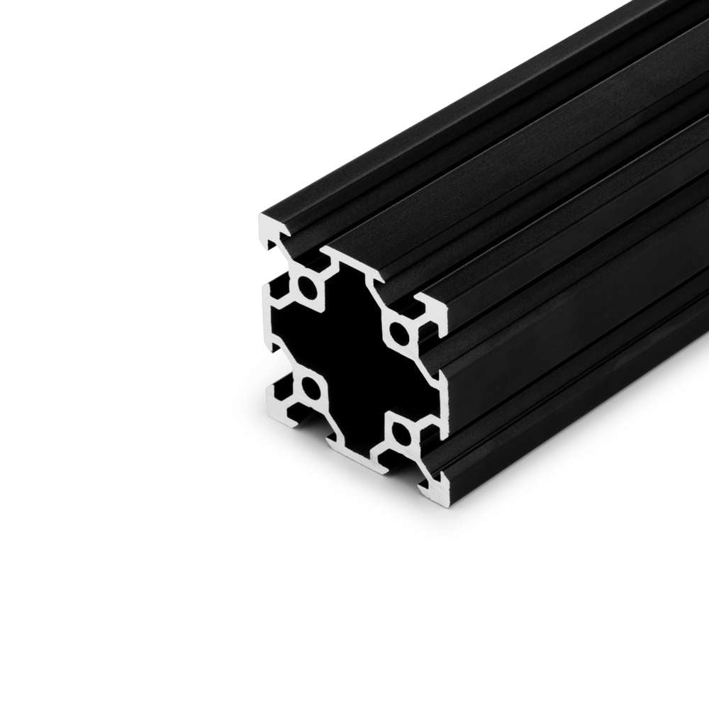 1 x Aluminium Extrusion Profile - T/V-Slot - 20 Series - 40x40mm - Black - Cut to Size