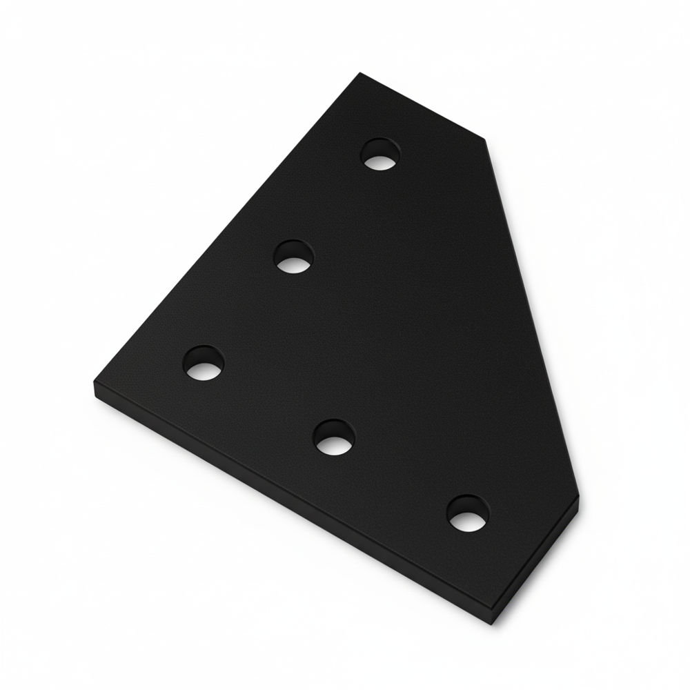 1 x Plate Connector - 90 Degree - Single Slot - 20 Series - Aluminium - Black