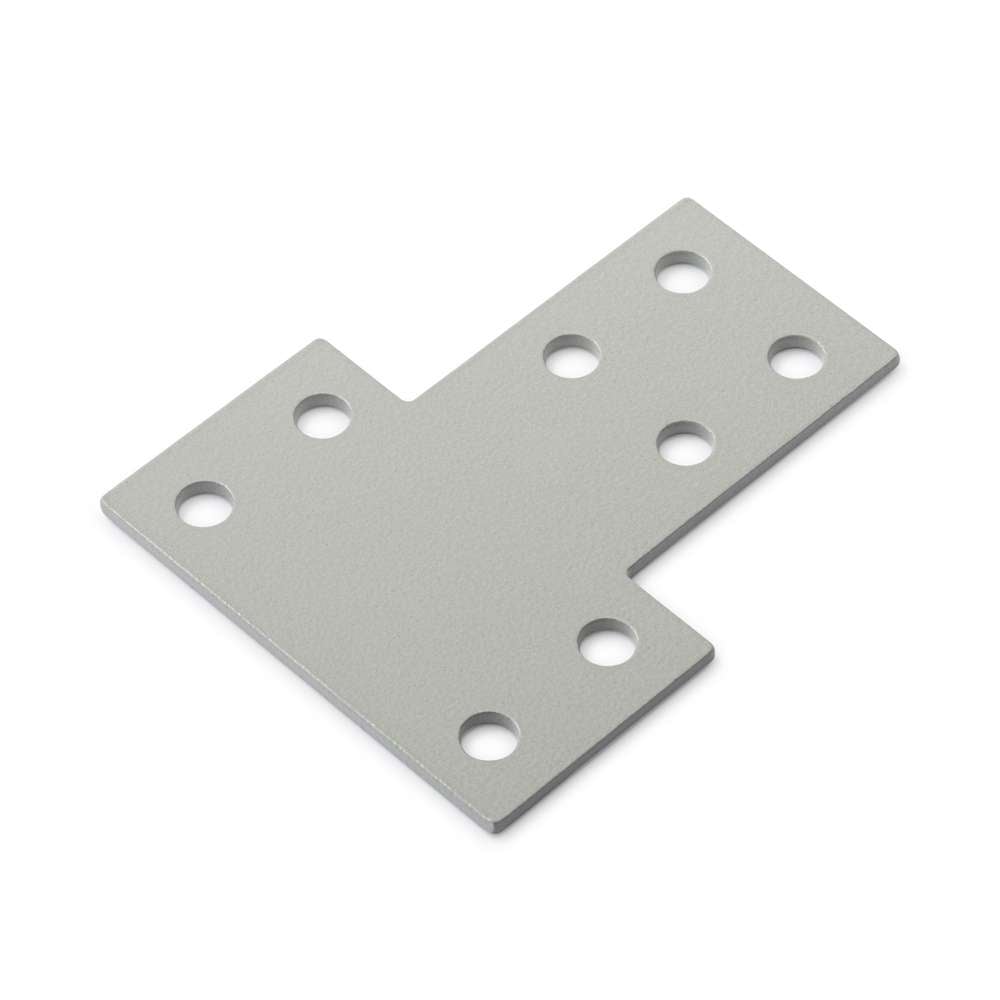 1 x Plate Connector - T - Double Slot - 30 Series - Steel - Grey