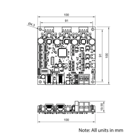 Technical Drawing Of Duet 3 Expansion Board 3HC