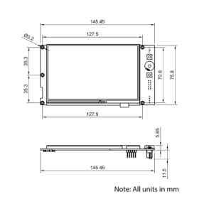 Technical Drawing Of Duet PanelDue 5i