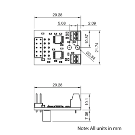 Technical Drawing Of Duet Thermocouple Daughter Board