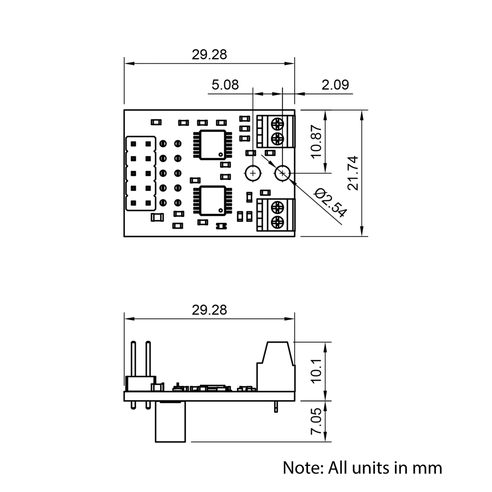 Technical Drawing Of Duet Thermocouple Daughter Board