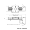 Technical Drawing Of C-Beam Screw Drive Actuator - Rear Mount - 1500mm - Silver - Gantry Plate - Extra Large