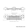 Technical Drawing Of Belt Drive Actuator - NEMA17 - 20x60mm - 3000mm - Silver - V-Slot Gantry Plate - Extra Small