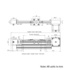 Technical Drawing Of Belt Drive Actuator - NEMA23 - 20x60mm - 1500mm - Silver - V-Slot Gantry Plate - Extra Small