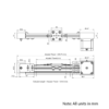 Technical Drawing Of Belt Drive Actuator - NEMA23 - 20x40mm - 250mm - Black - V-Slot Gantry Plate - Extra Small