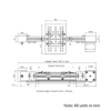 Technical Drawing Of Belt Drive Actuator - NEMA17 - 20x40mm - 250mm - Silver - V-Slot Gantry Plate - Large