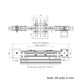 Technical Drawing Of Modular Belt Drive Actuator - 20x80mm - 3000mm - Silver - V-Slot Gantry Plate - Large