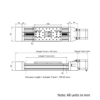 Technical Drawing Of C-Beam Screw Drive Actuator - 500mm - Black - Gantry Plate - Large