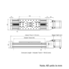 Technical Drawing Of C-Beam Screw Drive Actuator - Compact - 1000mm - Silver - Gantry Plate - Large
