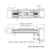 Technical Drawing Of C-Beam Screw Drive Actuator - Rear Mount - 1500mm - Silver - Gantry Plate - Large