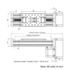 Technical Drawing Of C-Beam Screw Drive Actuator - Compact - Rear Mount - 250mm - Silver - Gantry Plate - Large