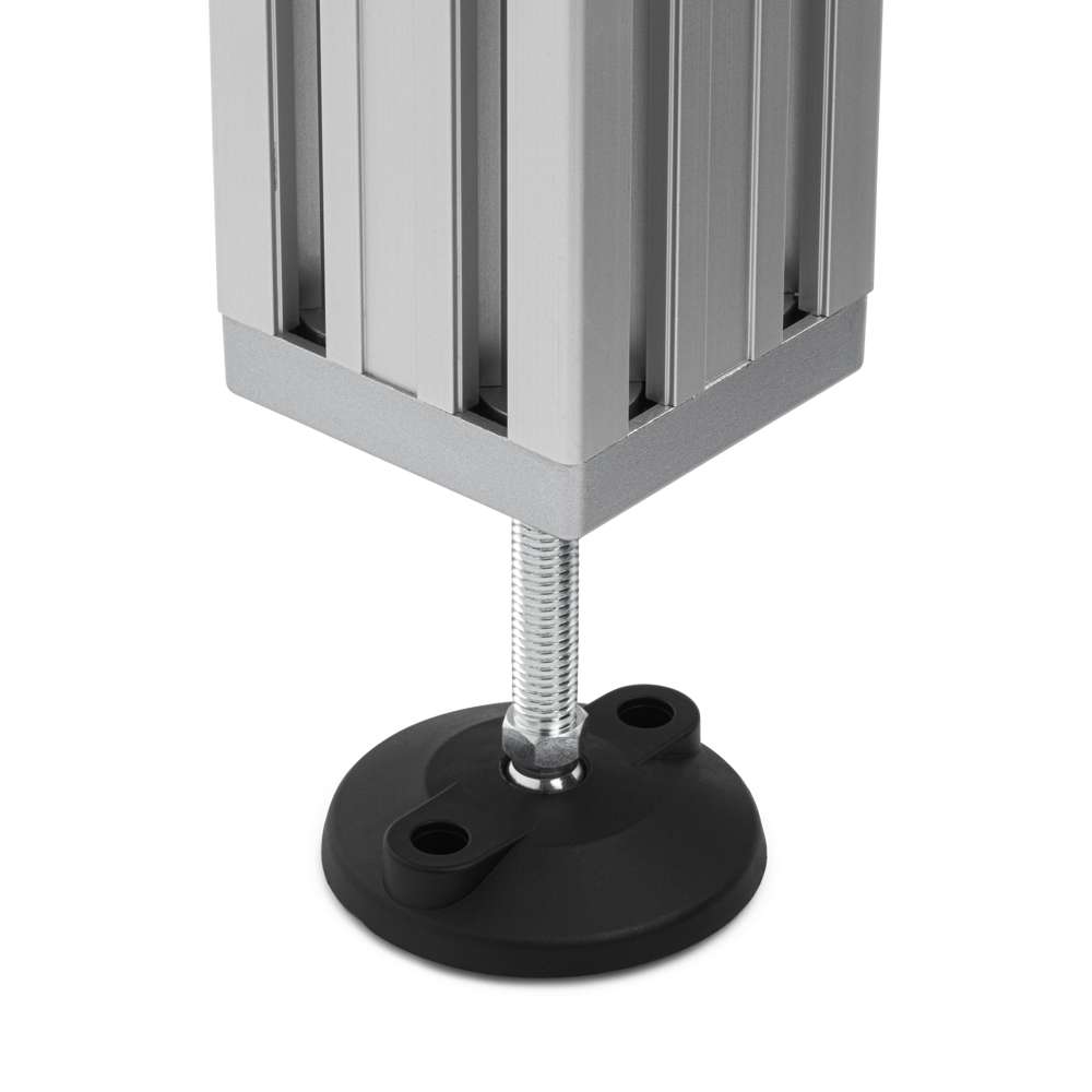 Articulating Anti-slip Levelling Foot - Metal 75mm - M10 - 75mm On End Of Extrusion
