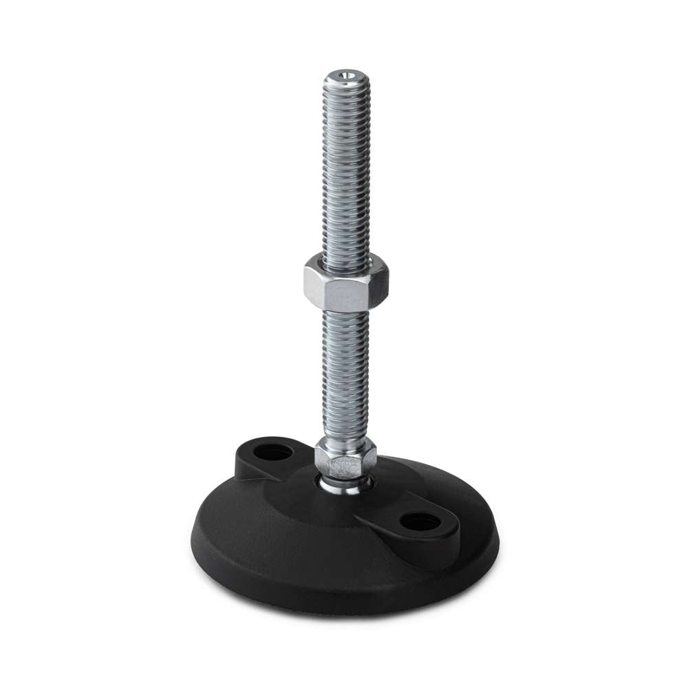 1 x Articulating Anti-slip Levelling Foot - Nylon 80mm - M10 - 75mm