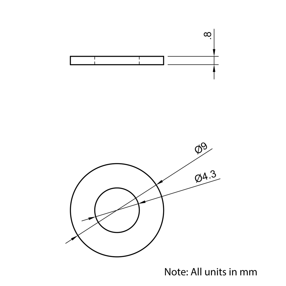 Technical Drawing Of Washer - M4