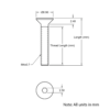 Technical Drawing of Countersunk Bolt - M4 - 50mm